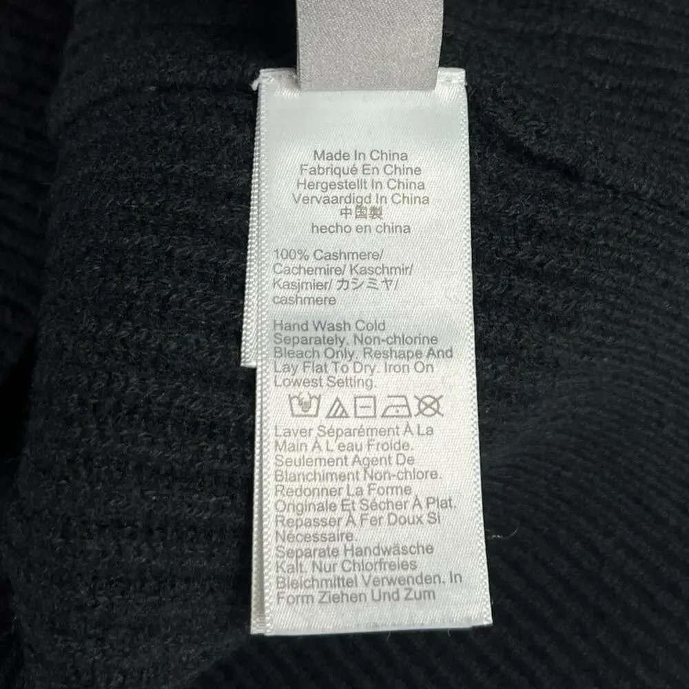 J.Crew Ribbed Cashmere Oversized Crewneck Sweater Black Size XS